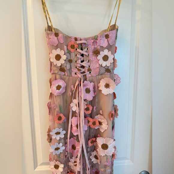 NWOT Bronx and Banco Jasmine Gown in Pastel Pink Multi Floral Strapless Gown - Picture 11 of 16